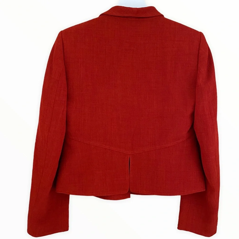 Anne Klein 2 Piece Burnt Red Blazer & Satin Hem Suit Sz 4, fits like a 6p. - Picture 3 of 9